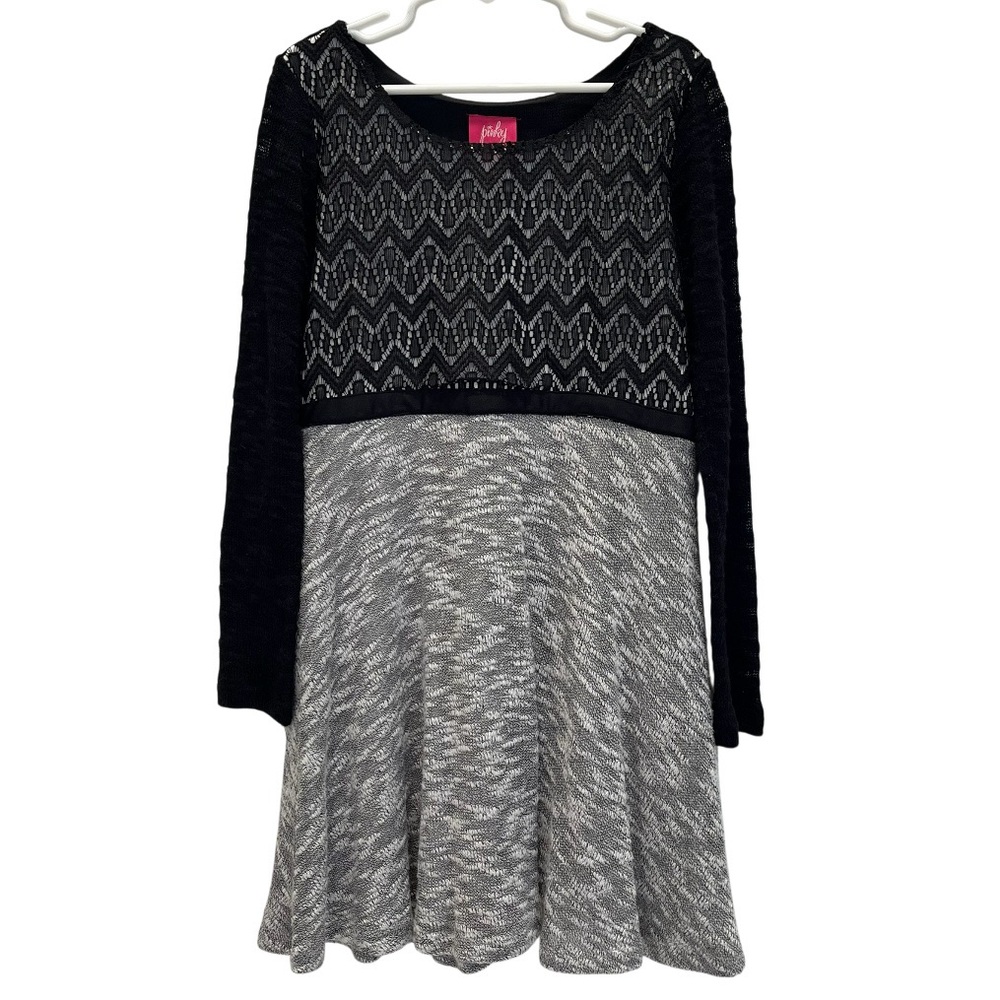 Pinky Girls Size 10 Dress Black White Gray Lined